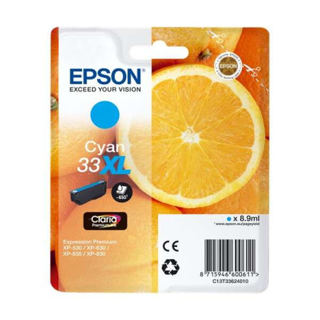 Cartucho de tinta Epson T3362 (33XL) Cyan Original - 22,07€
