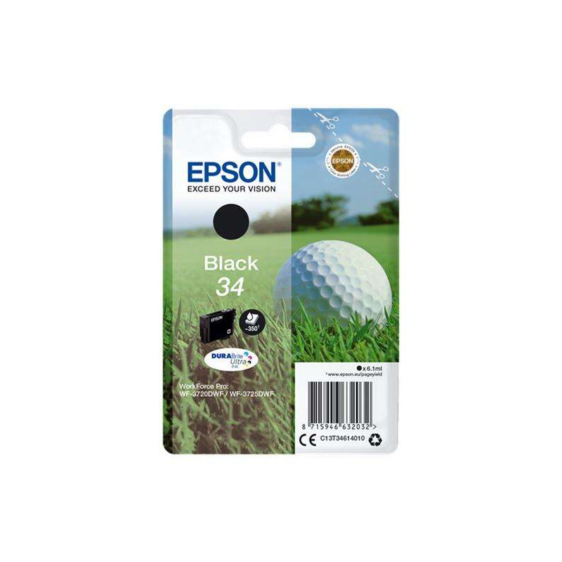 Cartucho de tinta Epson T3461 (34) Negro Original - 22,97€