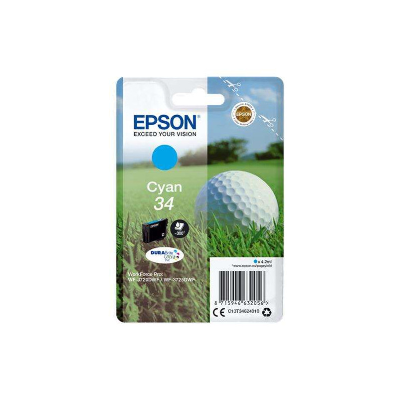 Cartucho de tinta Epson T3462 (34) Cyan Original - 12,35€