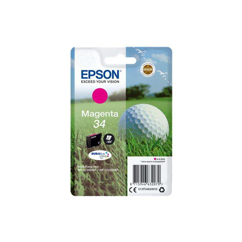 Cartucho de tinta Epson T3463 (34) Magenta Original - 12,35€