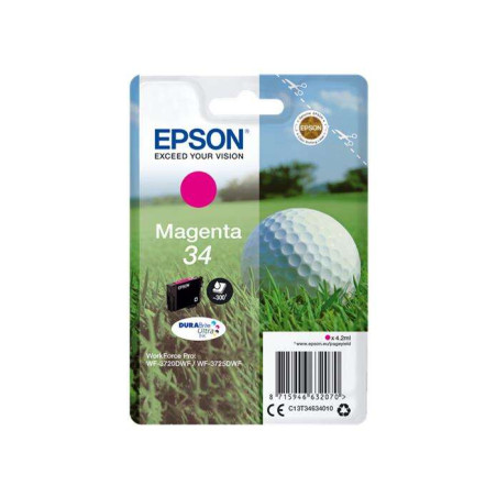 Cartucho de tinta Epson T3463 (34) Magenta Original - 12,35€