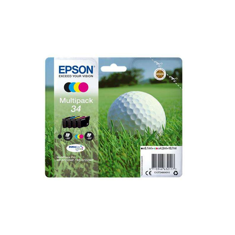 Cartucho de tinta Epson T3466 Pack de 4 Cartuchos de Tinta