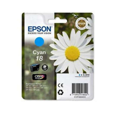 Cartucho de tinta Epson T1802 (18) Cyan Original - 12,34€