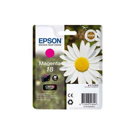 Cartucho de tinta Epson T1803 (18) Magenta Original - 12,34€