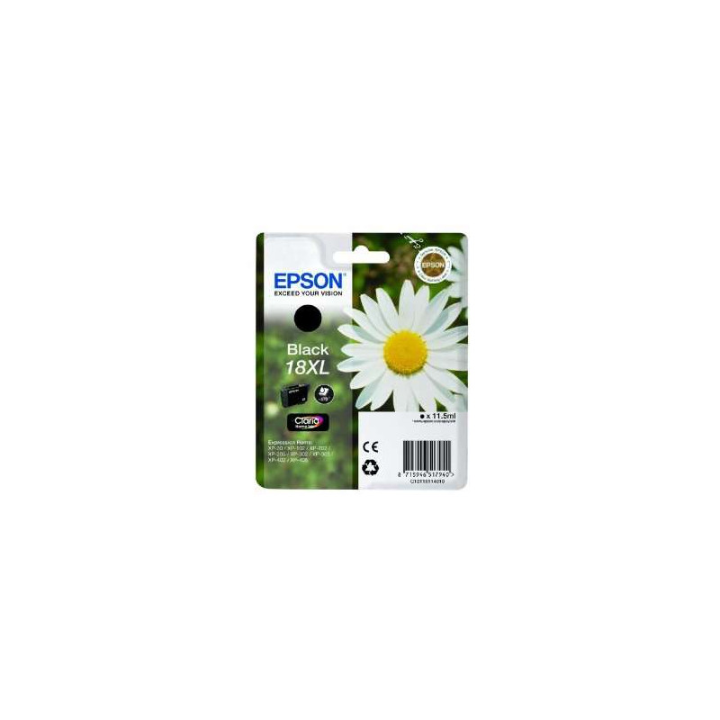 Cartucho de tinta Epson T1811 (18XL) Negro Original - 25,52€