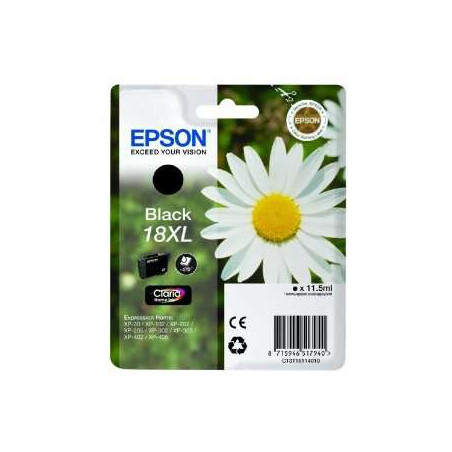 Cartucho de tinta Epson T1811 (18XL) Negro Original - 25,52€