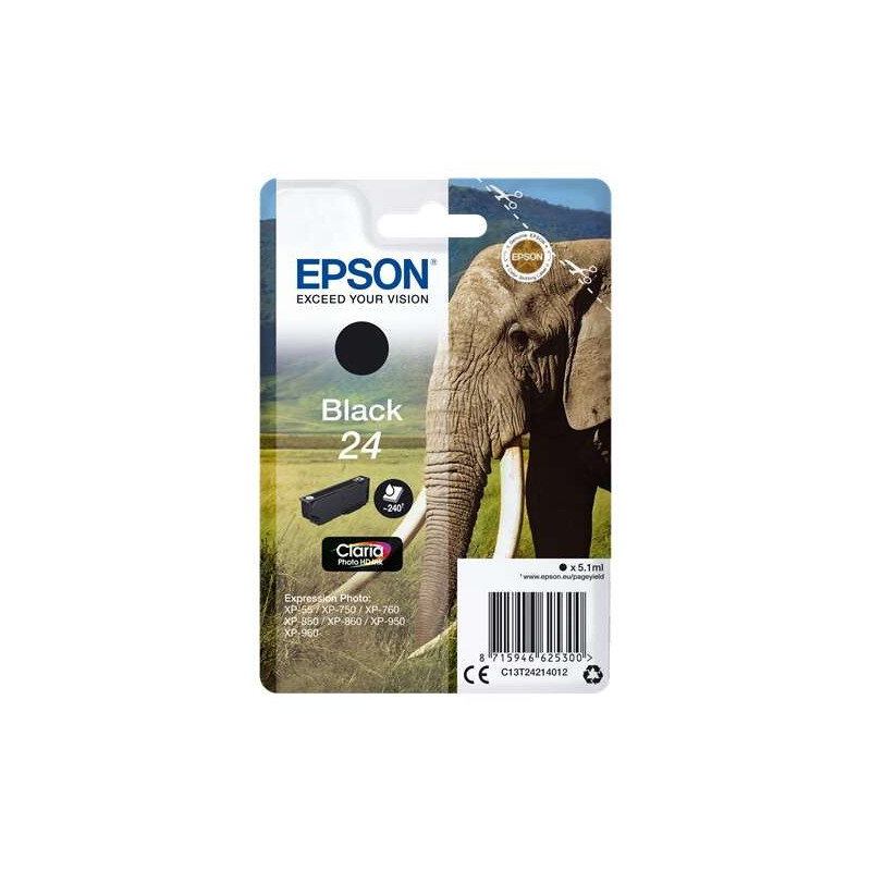 Cartucho de tinta Epson T2421 (24) Negro Original - 12,35€