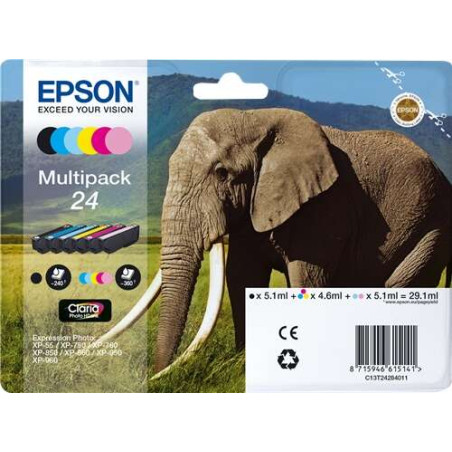 Cartucho de tinta Epson T2428 (24) Pack de 6 Cartuchos de
