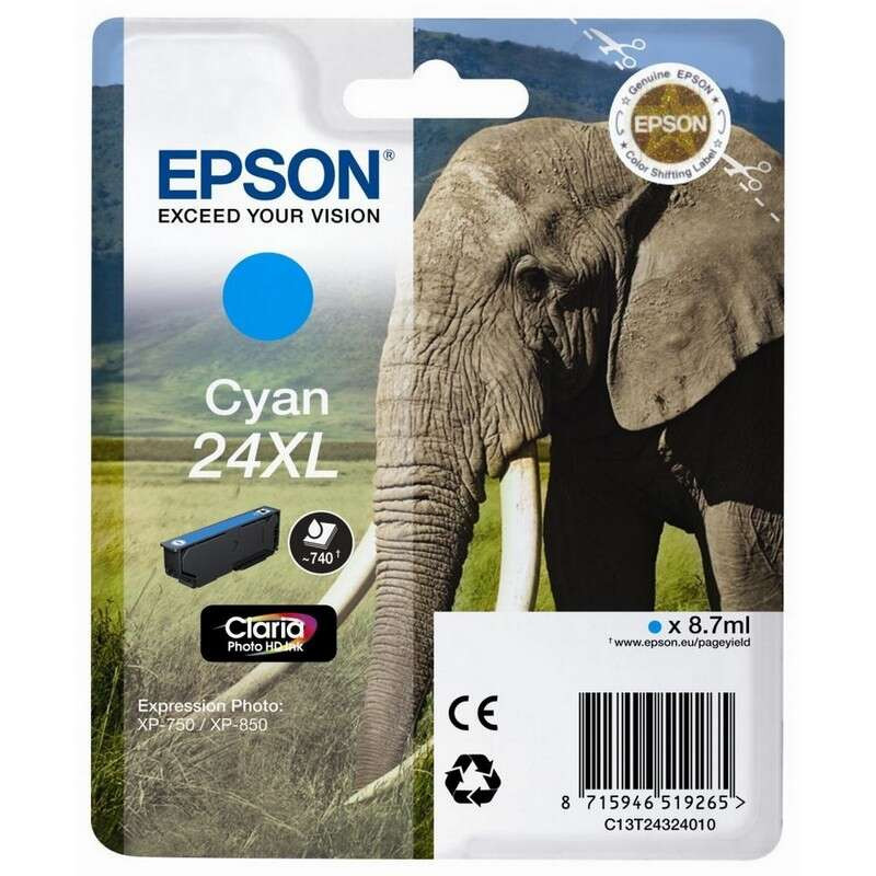Cartucho de tinta Epson T2432 (24XL) Cyan Original - 20,30€