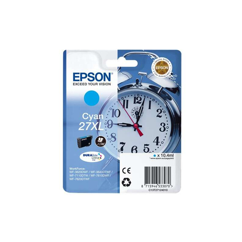 Cartucho de tinta Epson T2712 (27XL) Cyan Original - 32,56€