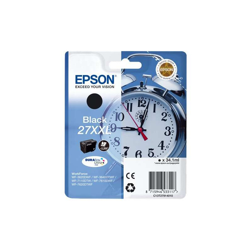 Cartucho de tinta Epson T2791 (27XXL) Original - 54,73€