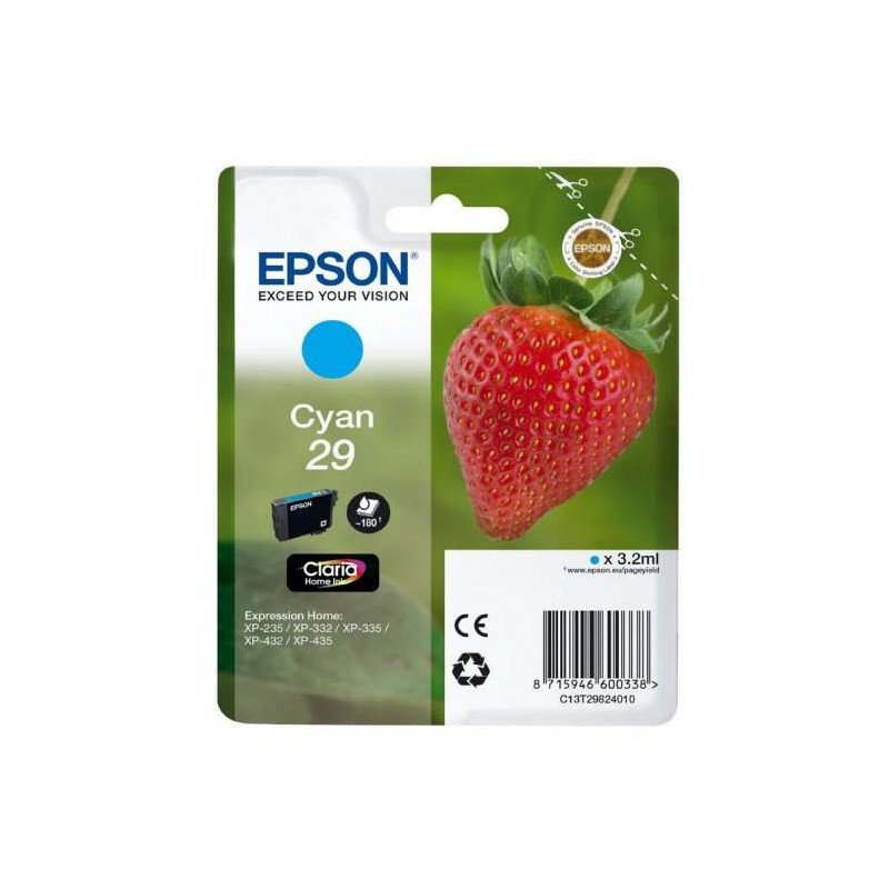 Cartucho de tinta Epson T2982 (29) Cyan Original - 10,59€