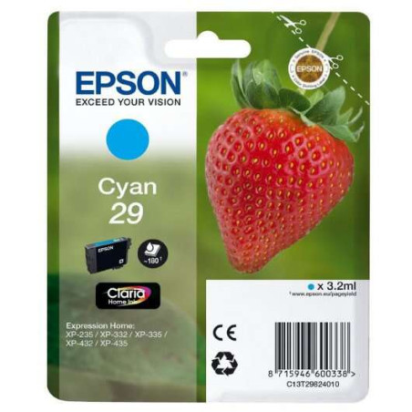 Cartucho de tinta Epson T2982 (29) Cyan Original - 10,59€