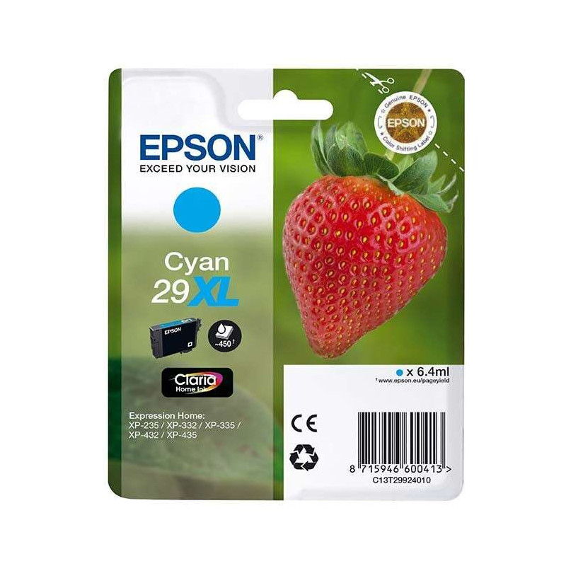 Cartucho de tinta Epson T2992 (29XL) Cyan Original - 20,17€