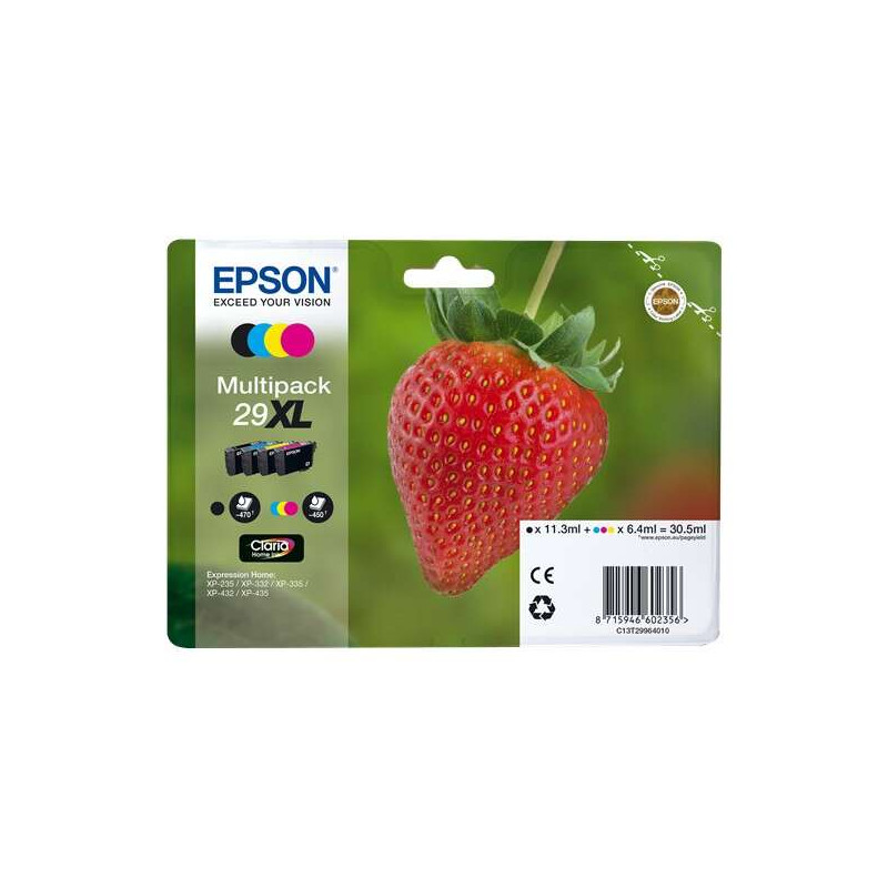 Cartucho de tinta Epson T2996 (29XL) Pack de 4 Cartuchos de