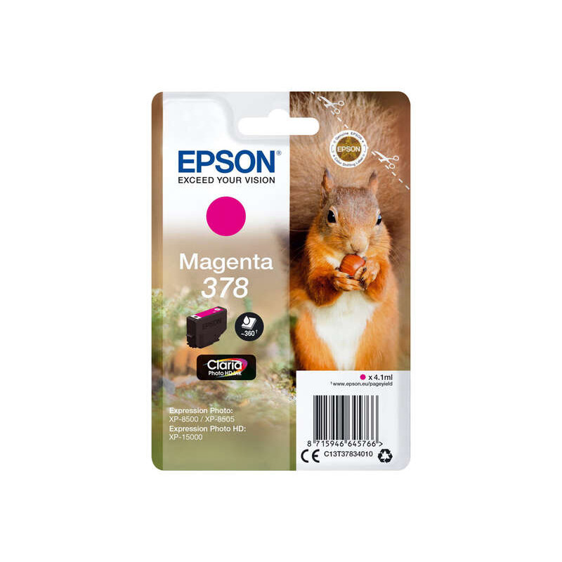 Cartucho de tinta Epson 378 Magenta Original - 12,32€