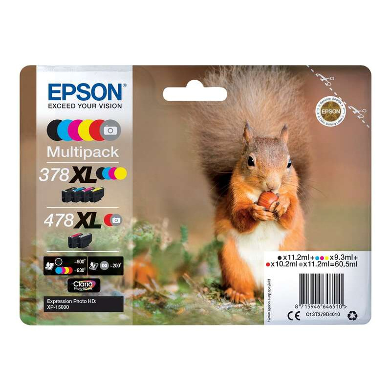 Cartucho de tinta Epson 378XL/478XL Pack de 6 Cartuchos de