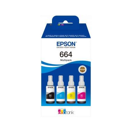 Cartucho de tinta Epson 664 Pack de 4 Botellas de Tinta es
