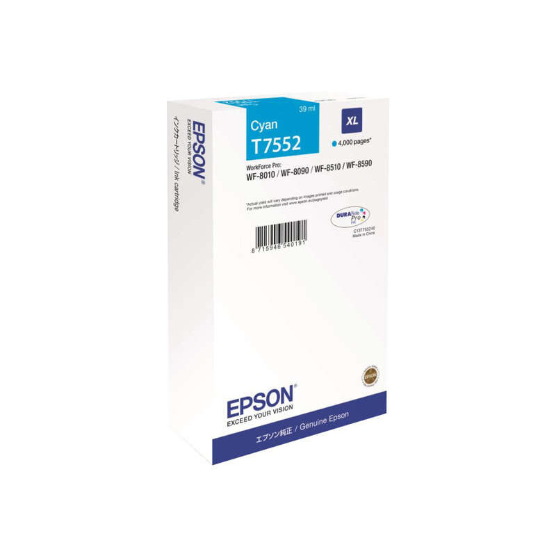 Cartucho de tinta Epson T7552 Cyan Original - 91,67€