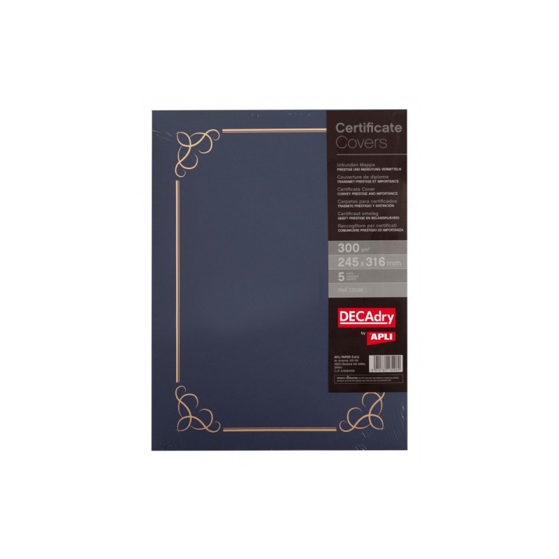 Apli Pack de 5 Carpetas para Certificados y Diplomas 