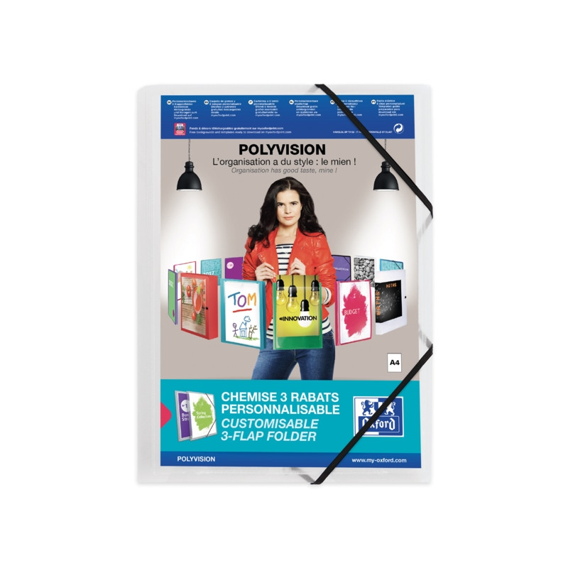 Oxford Polyvision A4+ Carpeta de Gomas 3 Solapas