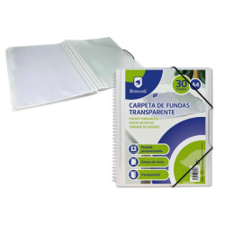 Bismark Carpeta Espiral con 30 Fundas Transparentes A4