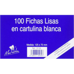 Mariola Pack de 100 Fichas Lisas Nº2 para Fichero - 1,40€