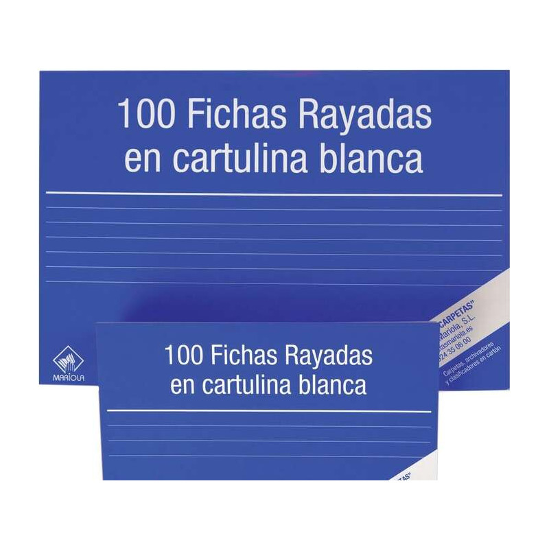 Mariola Pack de 100 Fichas Rayadas Nº4 para Fichero - 2,80€