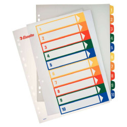 Esselte Indice Proyectos Imprimibles Tipo 1-10 Multicolor 