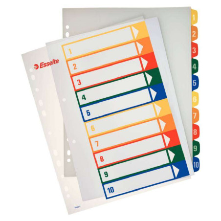 Esselte Indice Proyectos Imprimibles Tipo 1-10 Multicolor 