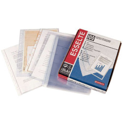 Esselte Pack de 100 Fundas Porta Documentos Multitaladro PVC