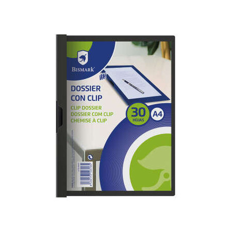 Bismark Dossier para 30 Hojas A4 con Clip Metalico Lateral (5u.)