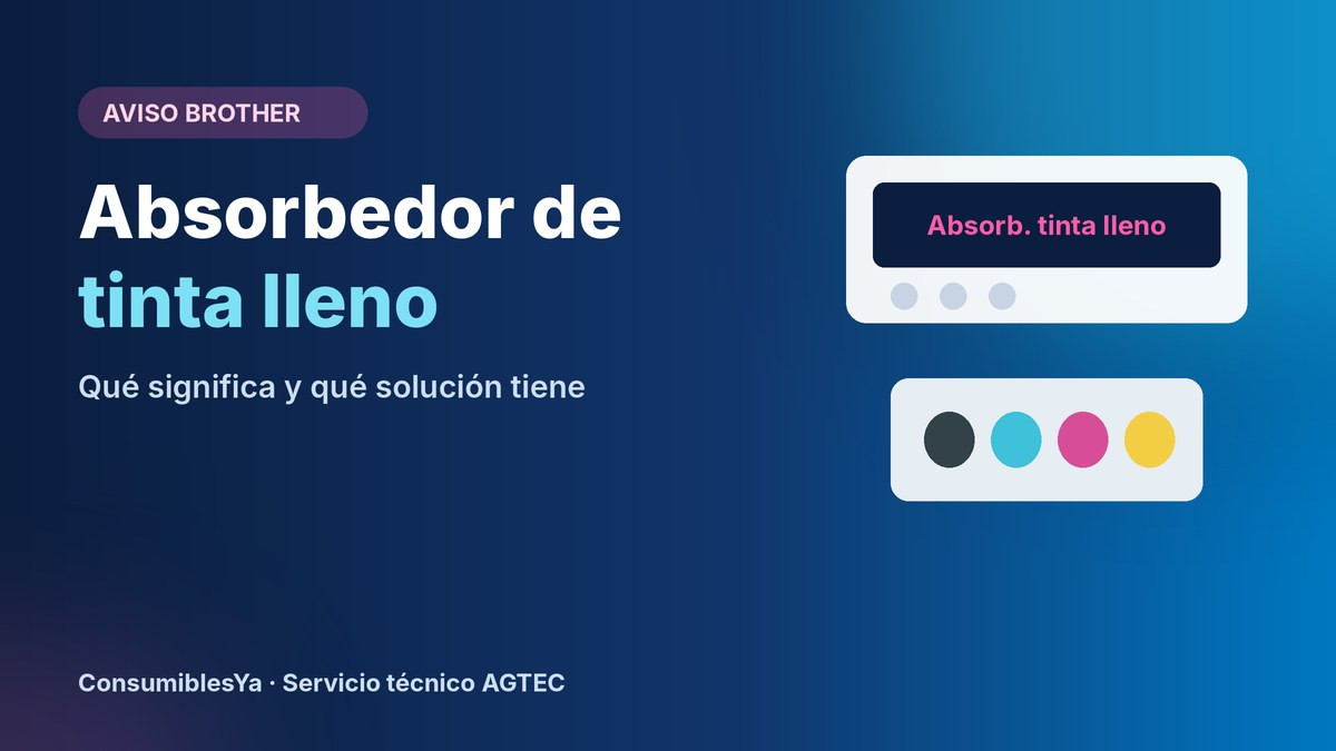 Aviso absorbedor de tinta lleno en impresora Brother
